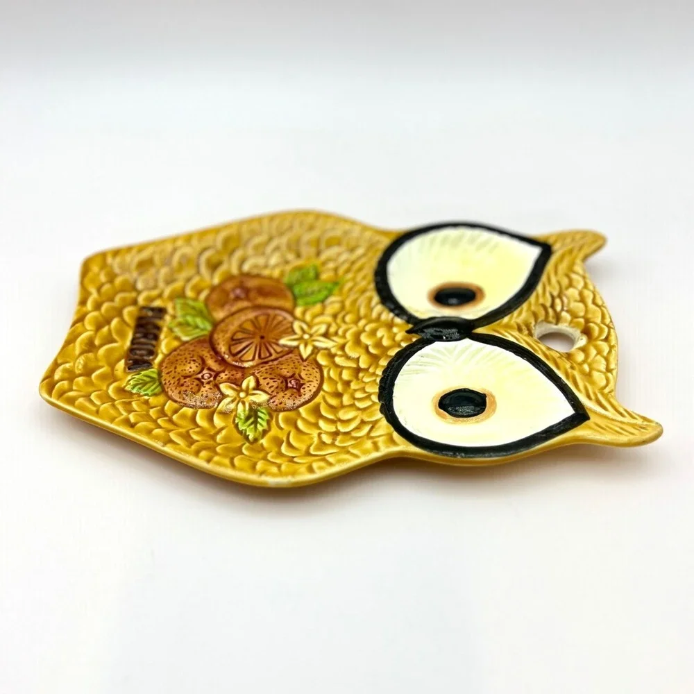 Vintage Florida Souvenir Owl Spoon Rest Oranges‎ Ceramic Trivet Wall Art 4